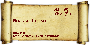 Nyeste Folkus névjegykártya